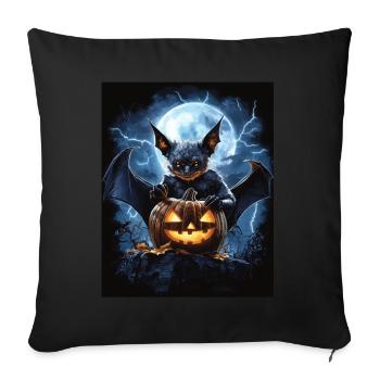 Cadeau d’Halloween Femmes Chauve-souris Hommes Enfants - Housse de coussin décorative 45 x 45 cm - noir - Devant