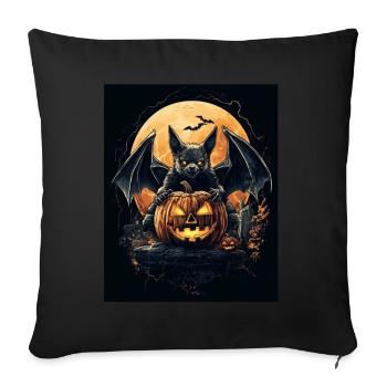 Cadeau d’Halloween Femmes Chauve-souris Hommes Enfants - Housse de coussin décorative 45 x 45 cm - noir - Devant