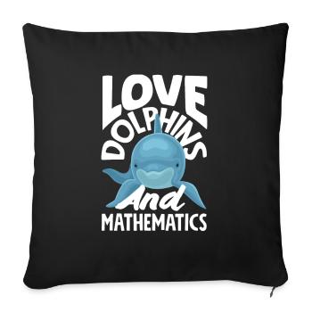 Love dolphins and math - Sofa pillowcase 17,3'' x 17,3'' (45 x 45 cm) - black - Front