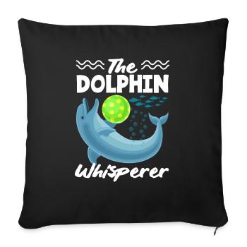The Dolphin Whisperer with Ball - Sofa pillowcase 17,3'' x 17,3'' (45 x 45 cm) - black - Front