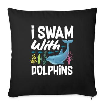 Ich Schwamm Mit Delfinen - Sofakissenbezug 45 x 45 cm - Schwarz - Vorne