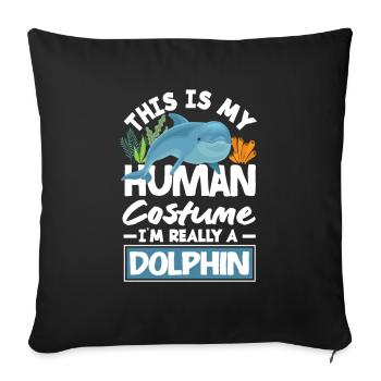C’est mon costume humain, je suis un - Housse de coussin décorative 45 x 45 cm - noir - Devant