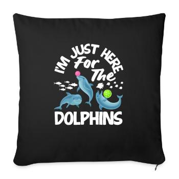 Je ne suis là que pour les dauphins - Housse de coussin décorative 45 x 45 cm - noir - Devant