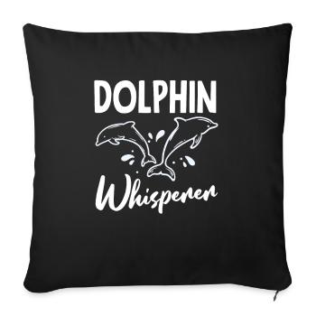 Dolphin Whisperers for Sea Lovers - Sofa pillowcase 17,3'' x 17,3'' (45 x 45 cm) - black - Front