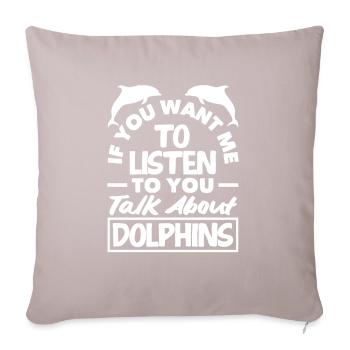 Parlez-moi des dauphins - Housse de coussin décorative 45 x 45 cm - taupe clair - Devant