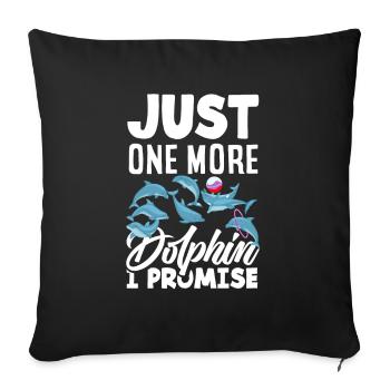 Un dauphin de plus promis - Housse de coussin décorative 45 x 45 cm - noir - Devant