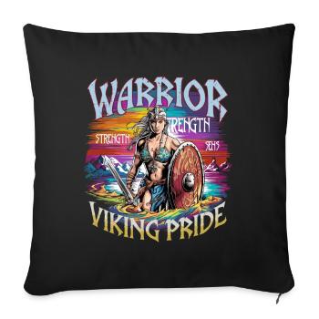 Warrior Spirit and Viking Pride für Wikinger - Sofakissenbezug 45 x 45 cm - Schwarz - Vorne
