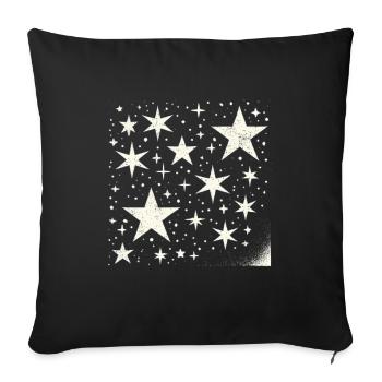 étoiles lumières comète ciel étoile - Housse de coussin décorative 45 x 45 cm - noir - Devant