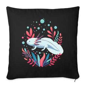 Axolotl - Sofa pillowcase 17,3'' x 17,3'' (45 x 45 cm) - black - Front