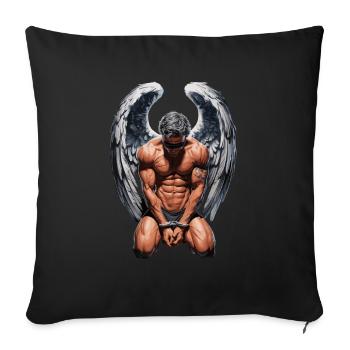 Fallen Angel Gebrochener Engel Engelsflügel - Sofakissenbezug 45 x 45 cm - Schwarz - Vorne