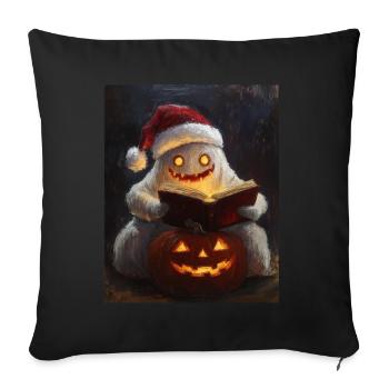 Halloween Gift Ghost with Christmas Hat Decoration - Sofa pillowcase 17,3'' x 17,3'' (45 x 45 cm) - black - Front