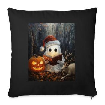 Halloween Gift Ghost with Christmas Hat Decoration - Sofa pillowcase 17,3'' x 17,3'' (45 x 45 cm) - black - Front