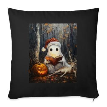 Halloween Gift Ghost with Christmas Hat Decoration - Sofa pillowcase 17,3'' x 17,3'' (45 x 45 cm) - black - Front
