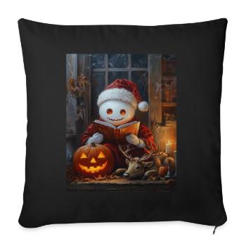 Halloween Gift Ghost with Christmas Hat Decoration - Sofa pillowcase 17,3'' x 17,3'' (45 x 45 cm) - black - Front