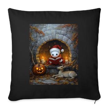 Halloween Gift Ghost with Christmas Hat Decoration - Sofa pillowcase 17,3'' x 17,3'' (45 x 45 cm) - black - Front