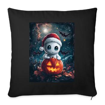 Halloween Gift Ghost with Christmas Hat Decoration - Sofa pillowcase 17,3'' x 17,3'' (45 x 45 cm) - black - Front