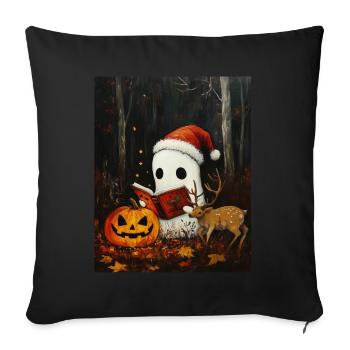 Halloween Gift Ghost with Christmas Hat Decoration - Sofa pillowcase 17,3'' x 17,3'' (45 x 45 cm) - black - Front