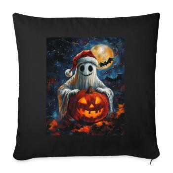 Halloween Gift Ghost with Christmas Hat Decoration - Sofa pillowcase 17,3'' x 17,3'' (45 x 45 cm) - black - Front