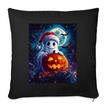 Halloween Gift Ghost with Christmas Hat Decoration - Sofa pillowcase 17,3'' x 17,3'' (45 x 45 cm) - black - Front