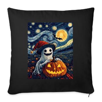 Halloween Gift Ghost with Christmas Hat Decoration - Sofa pillowcase 17,3'' x 17,3'' (45 x 45 cm) - black - Front