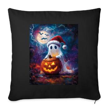 Halloween Gift Ghost with Christmas Hat Decoration - Sofa pillowcase 17,3'' x 17,3'' (45 x 45 cm) - black - Front
