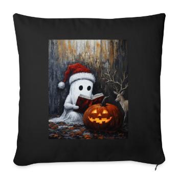 Halloween Gift Ghost with Christmas Hat Decoration - Sofa pillowcase 17,3'' x 17,3'' (45 x 45 cm) - black - Front