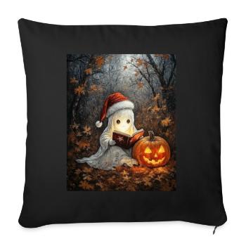 Halloween Gift Ghost with Christmas Hat Decoration - Sofa pillowcase 17,3'' x 17,3'' (45 x 45 cm) - black - Front