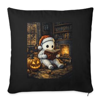 Halloween Gift Ghost with Christmas Hat Decoration - Sofa pillowcase 17,3'' x 17,3'' (45 x 45 cm) - black - Front