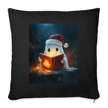 Halloween Gift Ghost with Christmas Hat Decoration - Sofa pillowcase 17,3'' x 17,3'' (45 x 45 cm) - black - Front