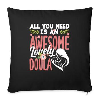 Doula Gift Doula Doulas - Sofa pillowcase 17,3'' x 17,3'' (45 x 45 cm) - black - Front