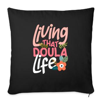 Doula Gift Doula Doulas - Sofa pillowcase 17,3'' x 17,3'' (45 x 45 cm) - black - Front