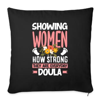 Doula Gift Doula Doulas - Sofa pillowcase 17,3'' x 17,3'' (45 x 45 cm) - black - Front