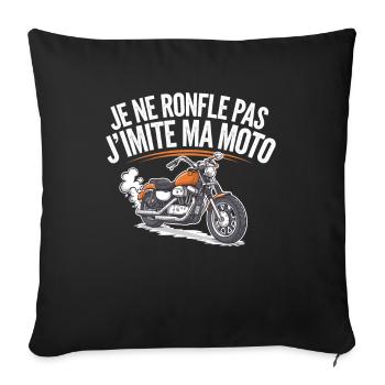 Ich schnarche nicht, ich imitiere meinen Motorrad-Biker-Humor - Sofakissenbezug 45 x 45 cm - Schwarz - Vorne