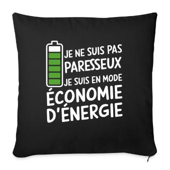 I'm Not Lazy In Power Saving Mode - Sofa pillowcase 17,3'' x 17,3'' (45 x 45 cm) - black - Front