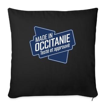 Hergestellt in Okzitanien, getestet und für gut befunden - Sofakissenbezug 45 x 45 cm - Schwarz - Vorne