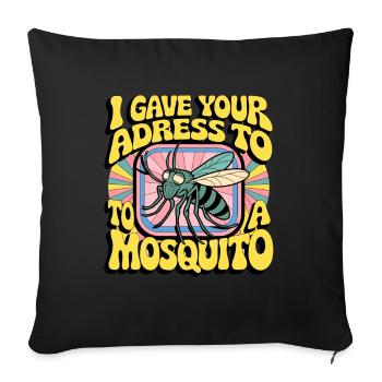 Funny Mosquito Stechmücken für Leute mit Humor - Sofakissenbezug 45 x 45 cm - Schwarz - Vorne