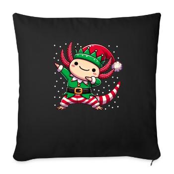 Christmas Axolotl Elf Funny Axolotl Lover - Sofa pillowcase 17,3'' x 17,3'' (45 x 45 cm) - black - Front