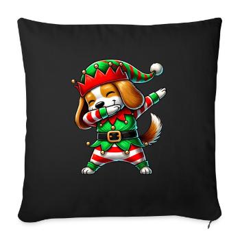Christmas Beagle Elf Funny Beagle Lover - Sofa pillowcase 17,3'' x 17,3'' (45 x 45 cm) - black - Front