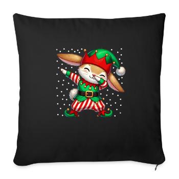 Christmas Bunny Elf Funny Bunny Lover - Sofa pillowcase 17,3'' x 17,3'' (45 x 45 cm) - black - Front