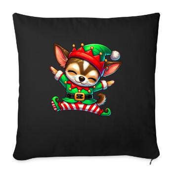 Christmas Chihuahua Elf Funny Chihuahua Lover - Sofa pillowcase 17,3'' x 17,3'' (45 x 45 cm) - black - Front