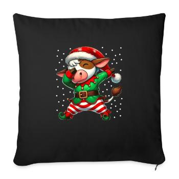 Christmas Cow Elf Funny Cow Lover Farmer - Sofa pillowcase 17,3'' x 17,3'' (45 x 45 cm) - black - Front