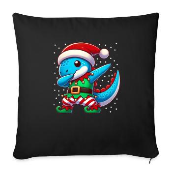Christmas Dinosaur Elf Funny Dinosaur Lover Dino - Sofa pillowcase 17,3'' x 17,3'' (45 x 45 cm) - black - Front