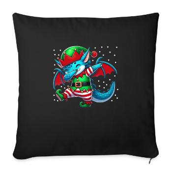 Christmas Dragon Elf Funny Dragon Lover - Sofa pillowcase 17,3'' x 17,3'' (45 x 45 cm) - black - Front
