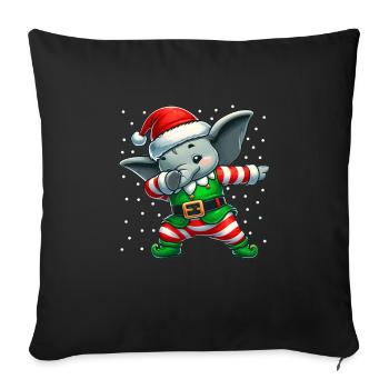 Christmas Elephant Elf Funny Elephant Lover - Sofa pillowcase 17,3'' x 17,3'' (45 x 45 cm) - black - Front