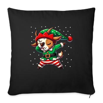 Chèvre de Noël Elfe Funny Goat Lover - Housse de coussin décorative 45 x 45 cm - noir - Devant