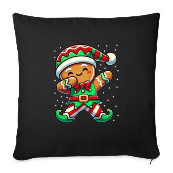 Christmas Gingerbread Man Elf Funny - Sofa pillowcase 17,3'' x 17,3'' (45 x 45 cm) - black - Front