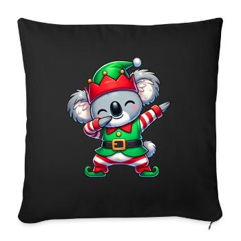 Noël Koala Elf Drôle Koala Lover - Housse de coussin décorative 45 x 45 cm - noir - Devant