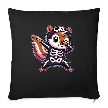 Halloween Skeleton Cute Chipmunk - Sofa pillowcase 17,3'' x 17,3'' (45 x 45 cm) - black - Front