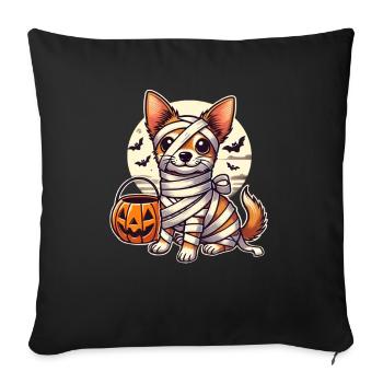 Chihuahua Halloween Mummy Cute Chihuahua - Sofa pillowcase 17,3'' x 17,3'' (45 x 45 cm) - black - Front