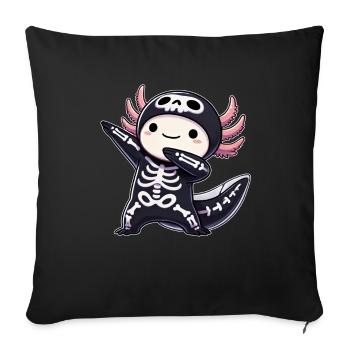 Halloween Skeleton Cute Axolotl Men - Sofa pillowcase 17,3'' x 17,3'' (45 x 45 cm) - black - Front